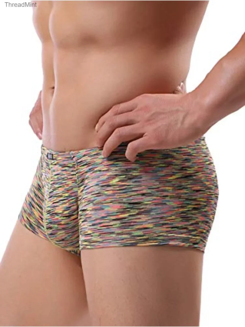 Men's Low Rise Boxer Briefs Stretch Microfiber Pouch Underwear